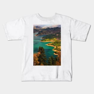 Shadow play at Lake Plastiras Kids T-Shirt